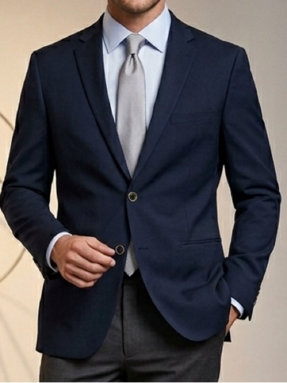 Paisley & Gray Men's Navy Blue Slim Fit Blazer Jacket 46R Paisley Lining